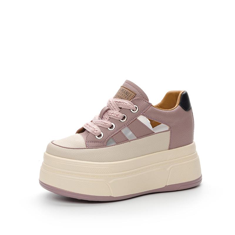 Autumn Women's Shoes New Small Thick-soled Wedge Heel Muffin Heel Women's Shoes Inner Height Increase and Casual Shoes Women's Tide