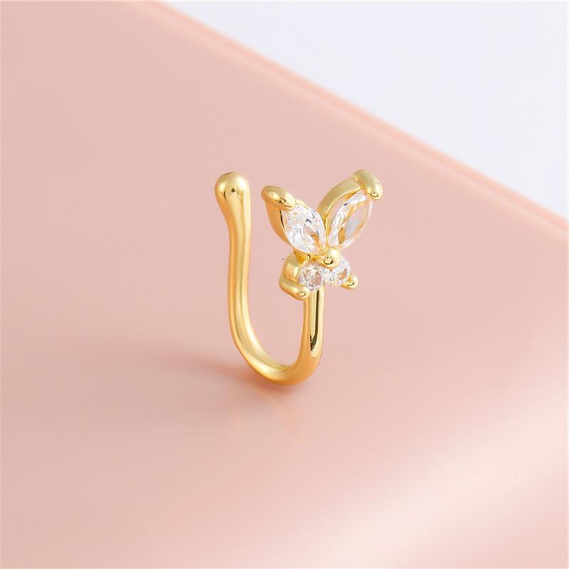 Trendy Butterfly Nose Ring U Shaped Clip Nose Ring Bendable Nose Ring For Women Girls  Non Pierced Nose Clip Gifts