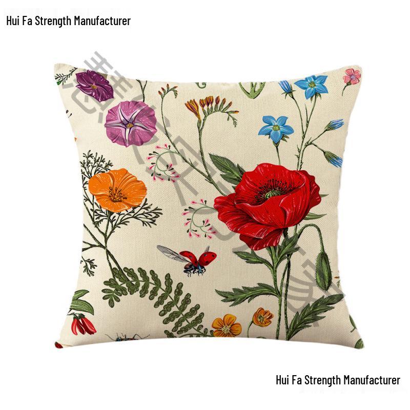 Fresh Plant Throw Pillow - Home Decor Pillowcase for Bedside or Sofa