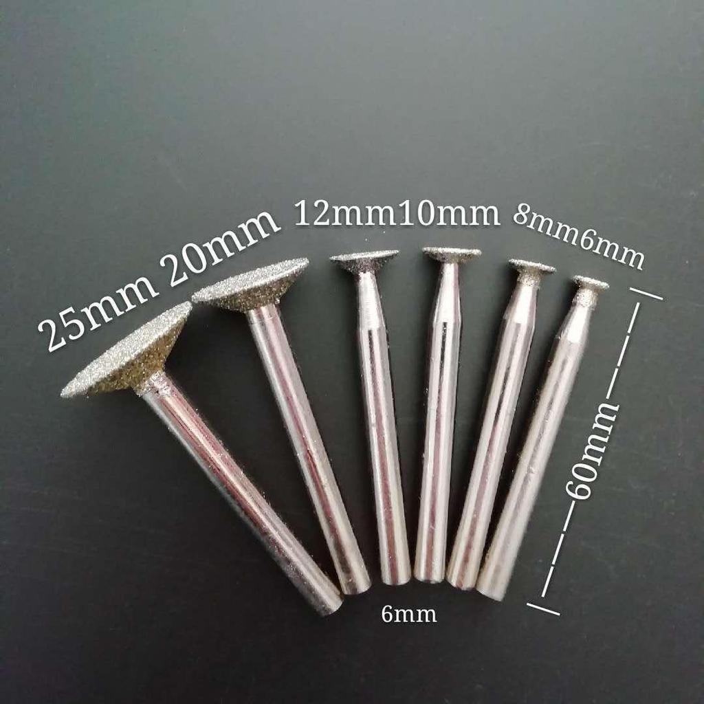 High-Quality Diamond-Coated 6mm Grinding Head for Stone, Glass, and Ceramic Polishing (Coarse Grit)