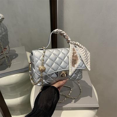 Kleine quadratische Tasche Sommerhandtasche Damen neue hochwertige Diamantkette Schulter-Umhängetasche