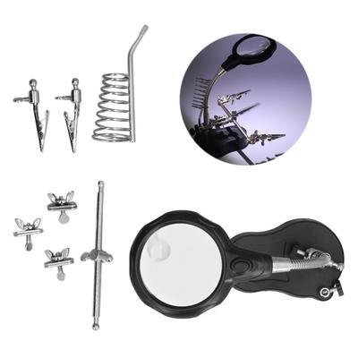 Station de Soudure Loupe Support à Pince Auxiliaire Lunettes Grossissantes de Bureau pour Petits Objets Miniatures Projets