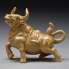 Earthy Yellow Ceramic Zodiac Ox Figurine: Soaring Spirit Auspicious Mascot for Home Relaxation
