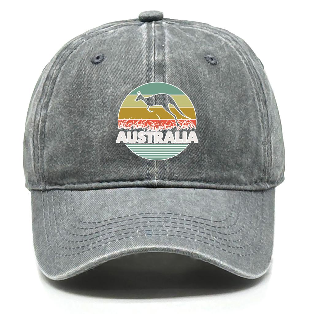 Australischer Känguru-Print Snapback Baseballkappe Atmungsaktiv Unelastisch Verstellbar Baseballkappe Für Freizeitkleidung Einheitsgröße