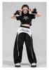 Girls' Jazz Dance Costume Set: Korean Style Cropped Vest & Sweatpants for Performances
