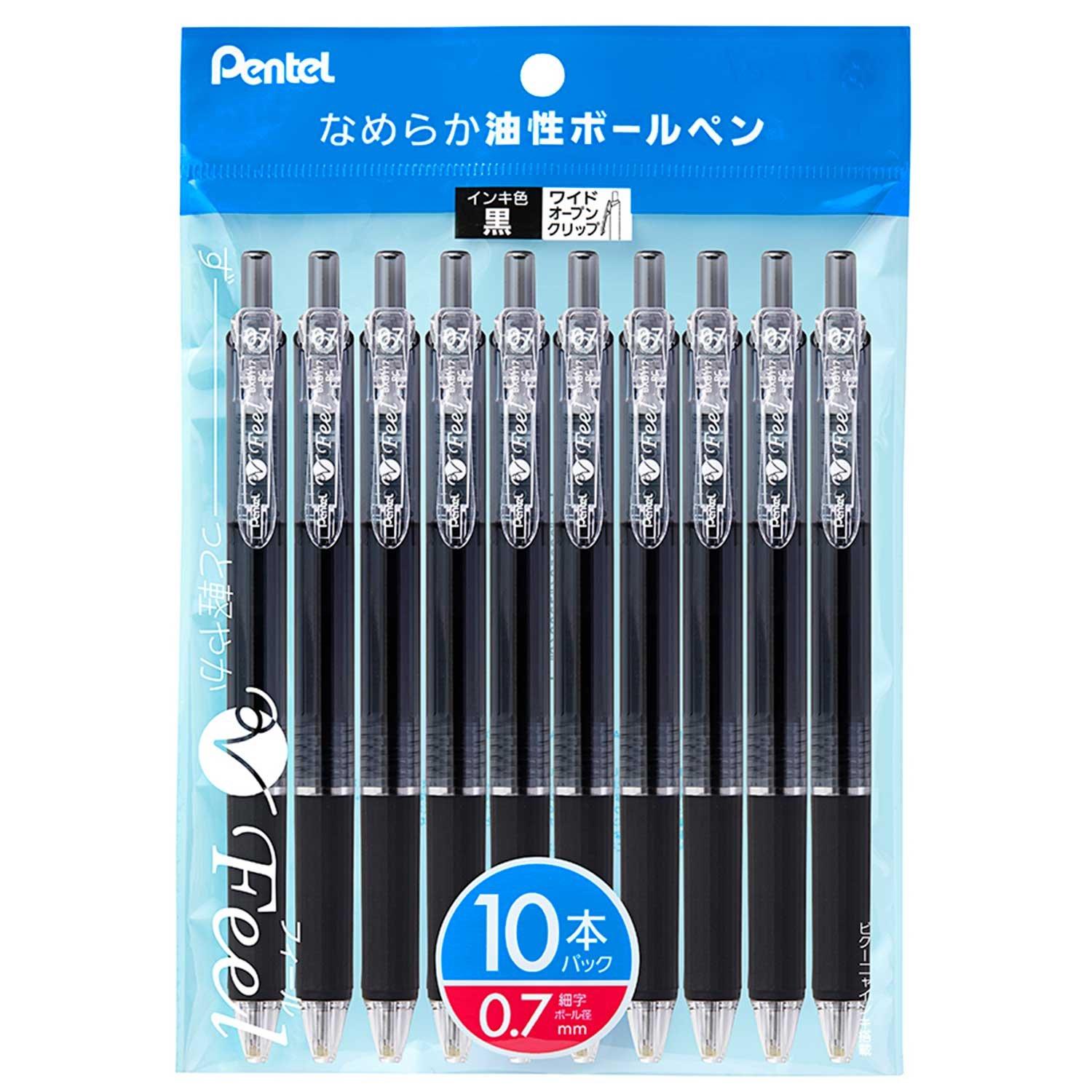 

Pentel Шариковая ручка Feel XBXB117A10 Прозрачный черный 10 штук Масляная 0.7