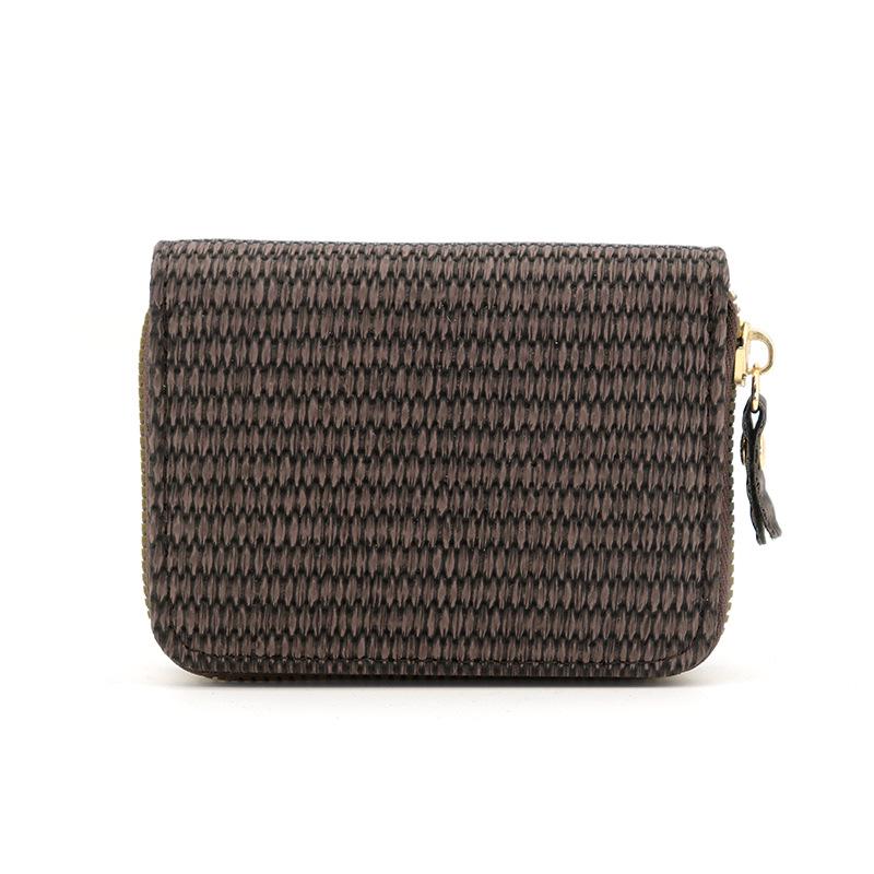 Stylish Straw Design Card Holder: Large Capacity Zipper Wallet with Anti-Demagnetization for Women and Men