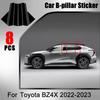 8PCS Glossy Black Pillar Posts Fit For Toyota BZ4X - Window Moulding B C Center Sticker Cover