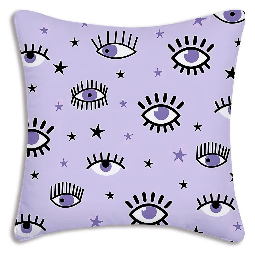 Fashion Trend Eyes Pillow Covers Cartoon Sofa Decorative Home Double-sided Printing Short Plush Cute Cushion Cover