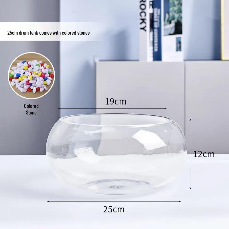 Creative Round Glass Fish Tank for Desktop, Office, or Living Room