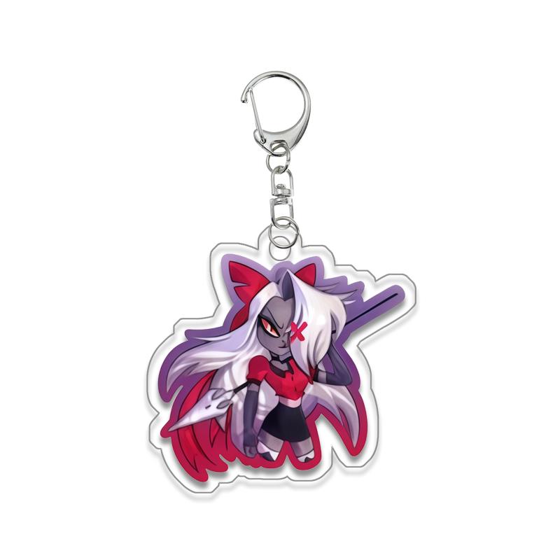 Anime for Hazbin Hotel Angel Dust Alastor Husk Charlie Morningstar Vaggie Acrylic Keychain Backpack Pendant Key Ring Decoration