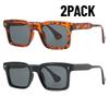 2PACK New Square Rivets Fashion UV400 Sunglasses Men Women Shades Vintage Trending Sunglasses Travel Outdoor Fishing Glasses