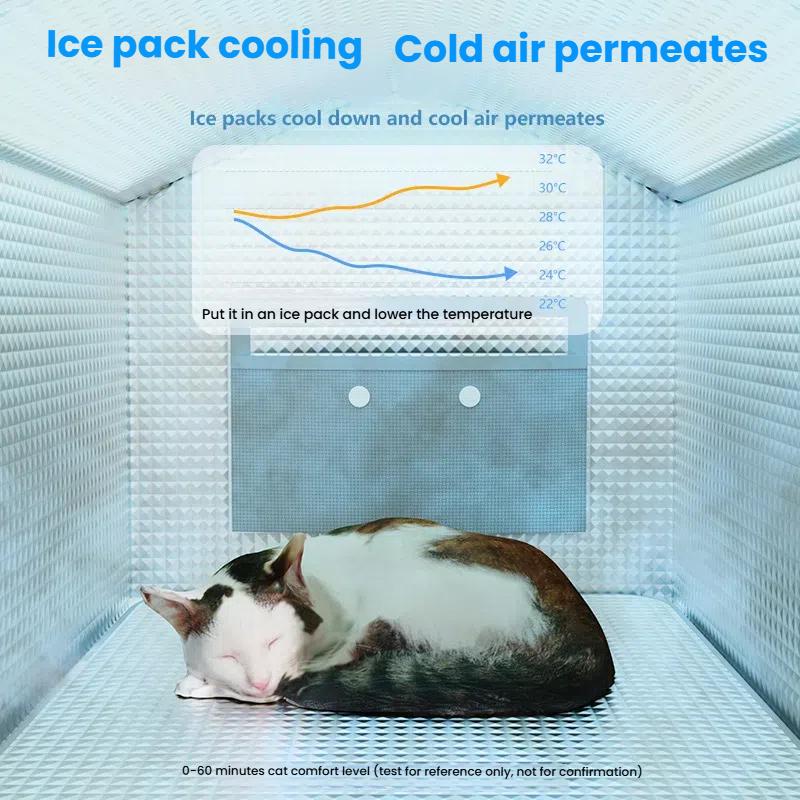 Summer Cat House Cooling Outdoor Weatherproof Insulated Sturdy Outdoor Indoor Cats House for Summer Shelter for Stray Barn