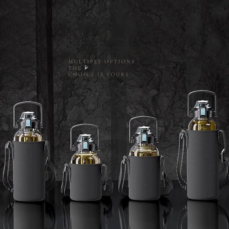 Outdoor Sportbecher mit großer Kapazität, hochtemperaturbeständig, transparentes Glas, tragbar, tragbar, Tee-Trenntasse