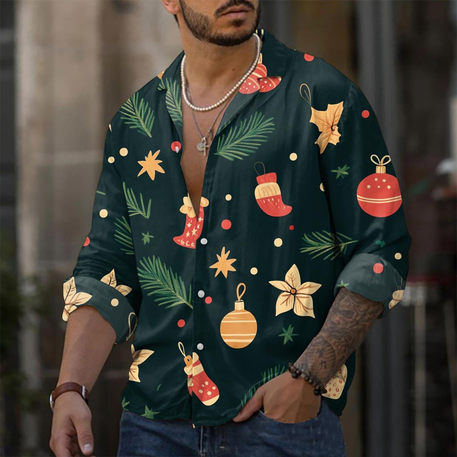 

Мужская повседневная свободная рубашка с длинными рукавами, модная рубашка с лацканами, топ M