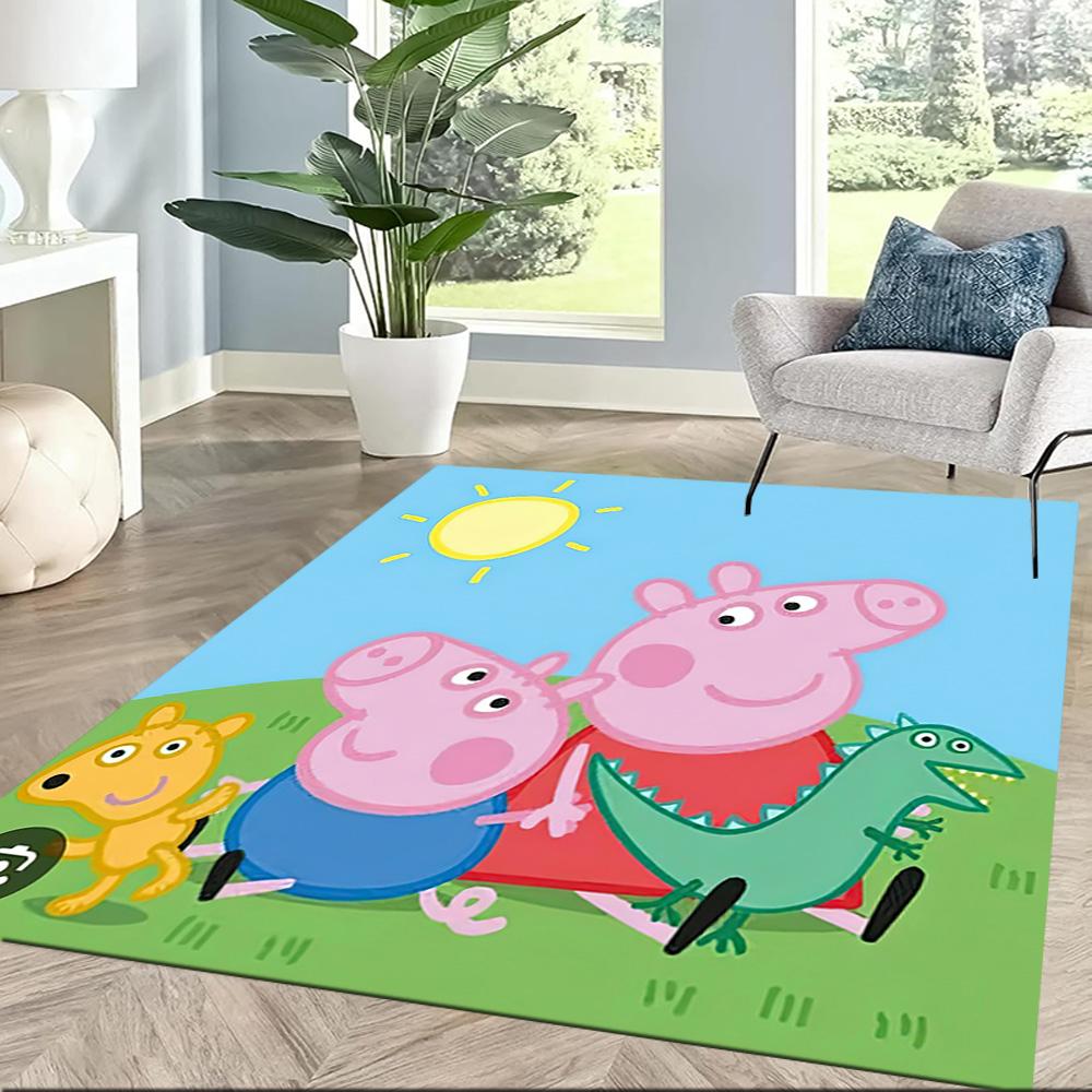 Peppa Pig And Friends Square rugs are a great choice for living rooms, bedrooms, home décor, and as gifts.