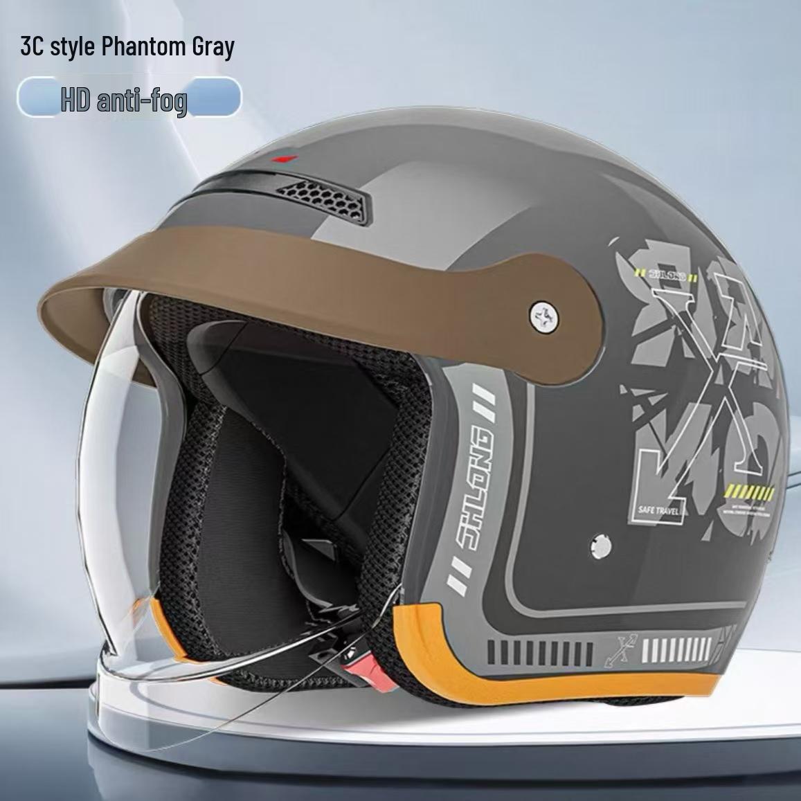 

New 3C Certified Unisex Electric Vehicle Helmet, Autumn/Winter Warm with Ear Protection and Anti-Fog Visor. One Size