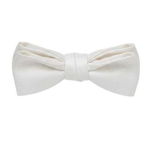 Off White Plain Satin Formal Bow Tie