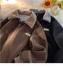 Felpa con Cappuccio e Colletto Polo in Velluto a Coste da Uomo - Stile Hong Kong Autunno/Inverno Top Casual Largo