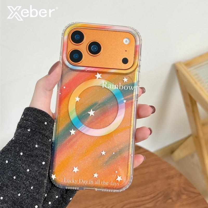 Custodia Trasparente Glitterata Magnetica per Telefono per iPhone 17 16 15 14 13 Pro Max Per Ricarica Wireless Magsafe Cover Morbida Antiurto