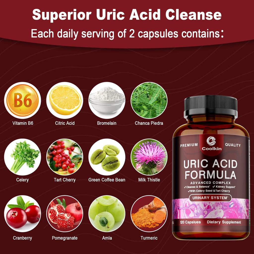 Uric Acid Formula-Tart Cherry, Milk Thistle,Cranberry