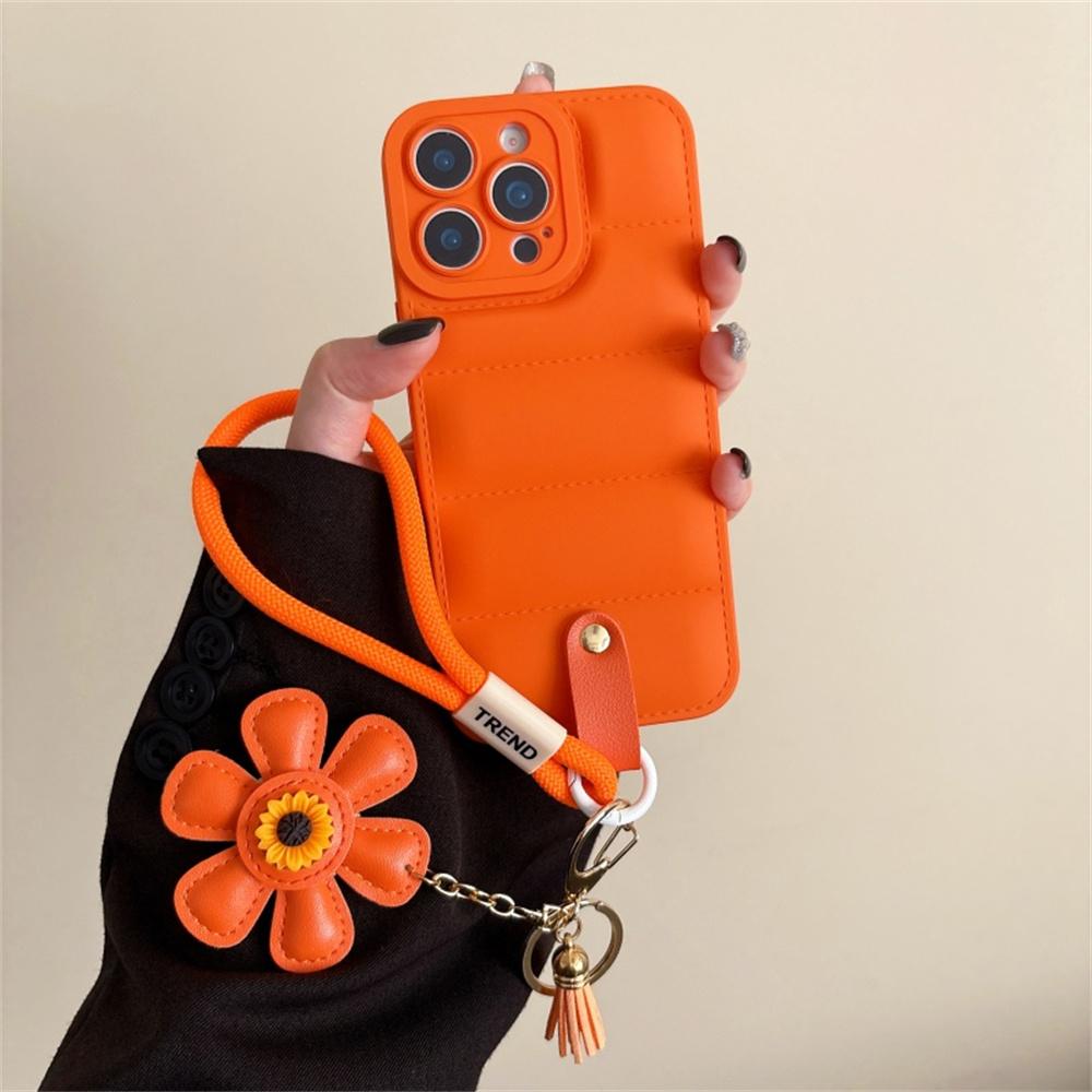 Mode Daunenjacke Lanyard Handyhülle für IPhone 17 Air 16E 16 15 14 13 Pro Max 12 11 X XR XS Plus Handschlaufe Weiche TPU Hülle