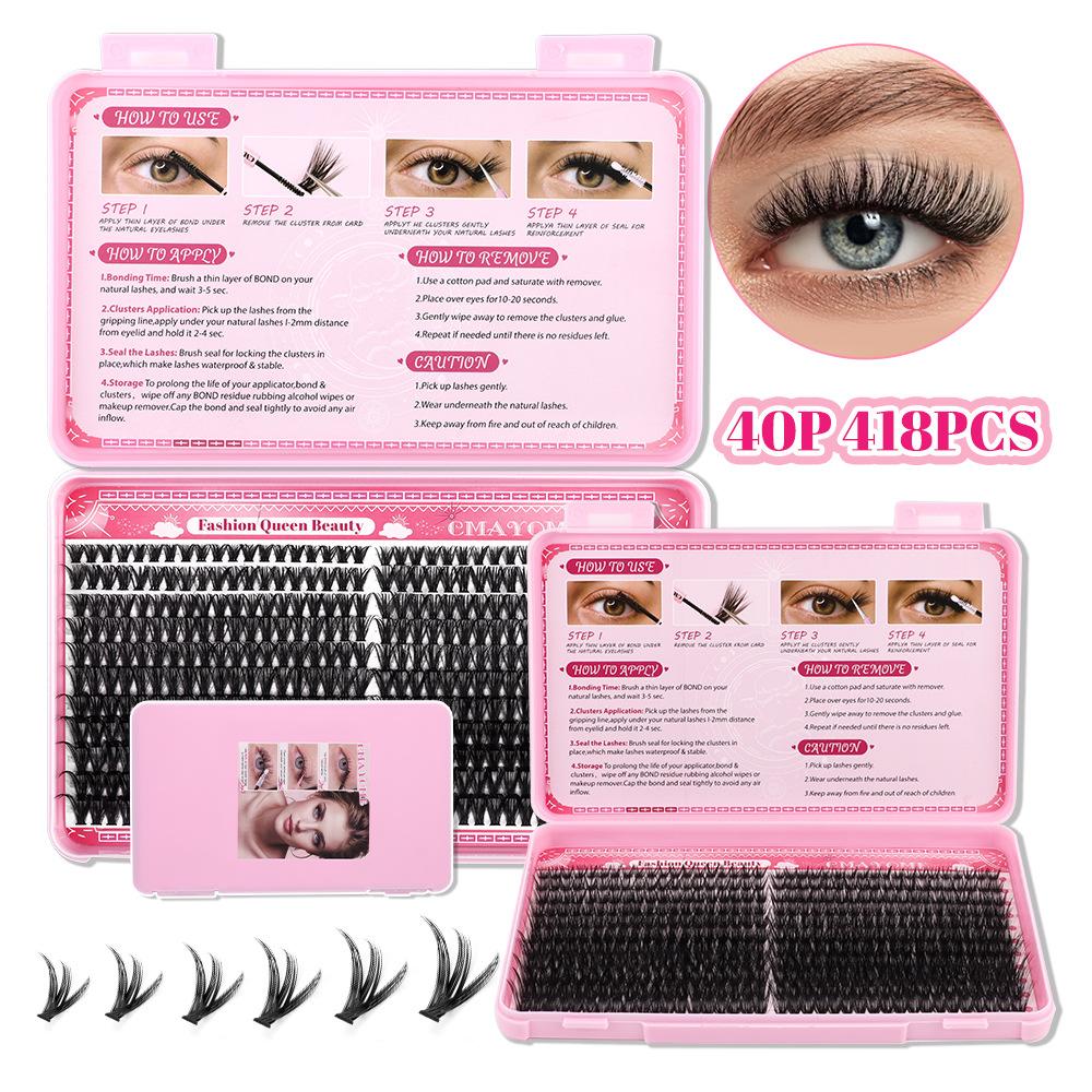 D-Song Single Cluster False Eyelash Extension Set 30P100Pdiy Segmented Grafting Natural Dense Hair