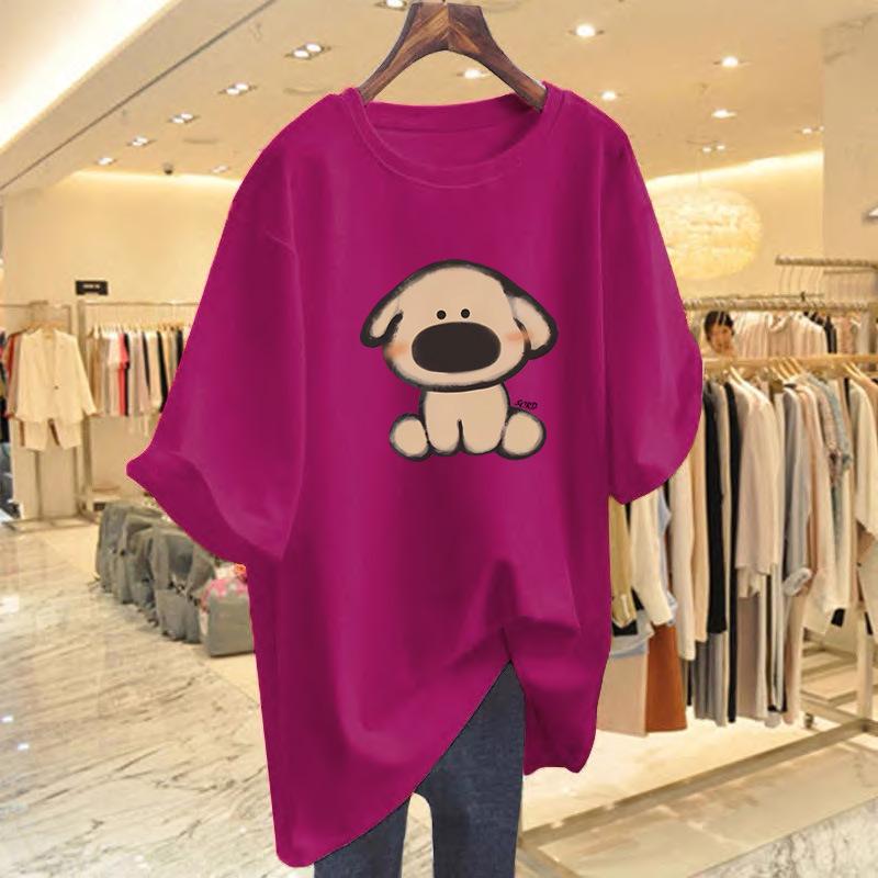 2025 Summer Korean Style Versatile Pure Cotton Couple T-Shirt - Women's Crew Neck Casual Loose Fit, Short Sleeve