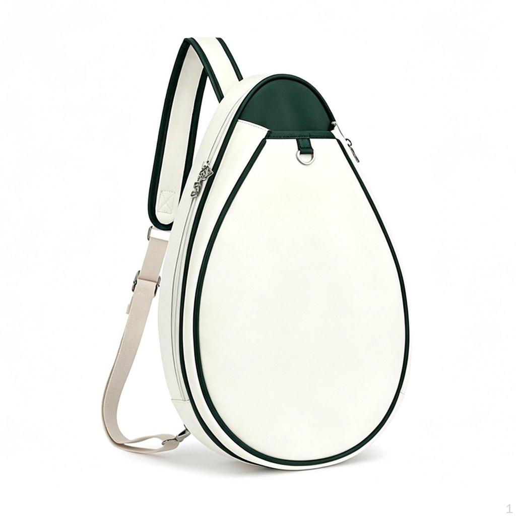 Tennis Racket Backpack Large Capacity Badminton Shoulder Bag PU Leather Sports Gear for Kids,