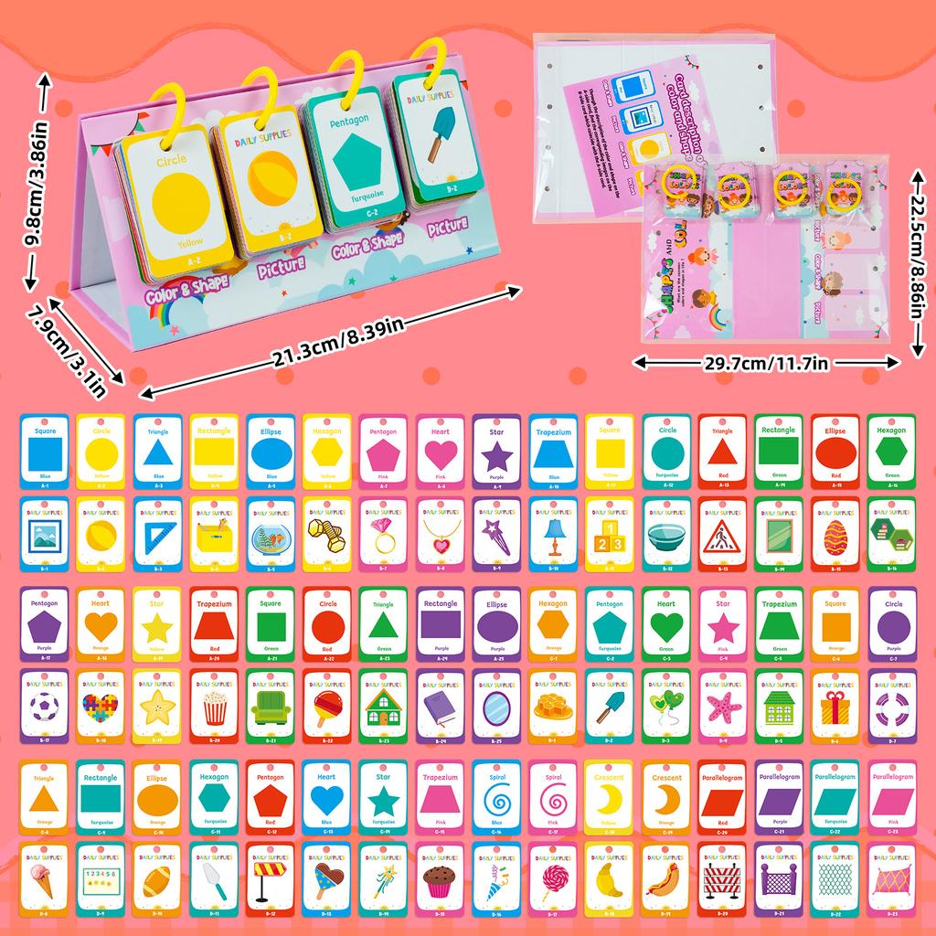 96 Color Geometry Cognitive Learning Education Cards Children'S Early Education Puzzle Thinking Training