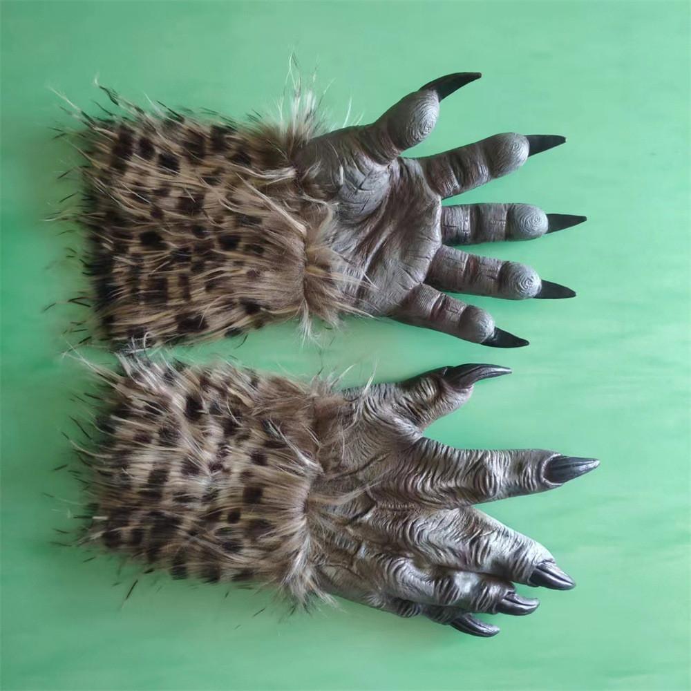 Plüsch Wolfsklaue Latexhandschuhe Für Horrorparty-Kostüme Und Geisterhaus-Dekorationen