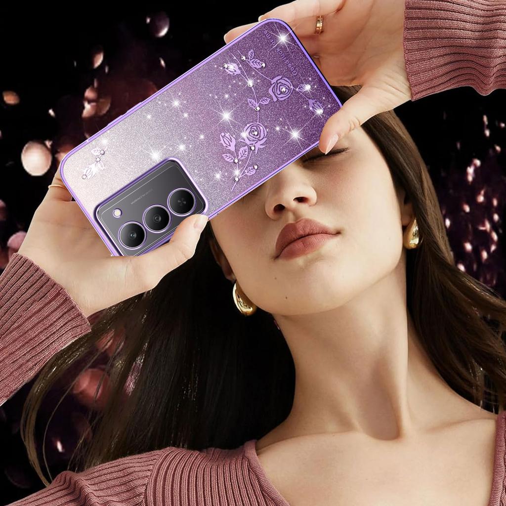 KADEM For Realme 14x 5G Case Flower TPU Flexible Gradient Phone Cover