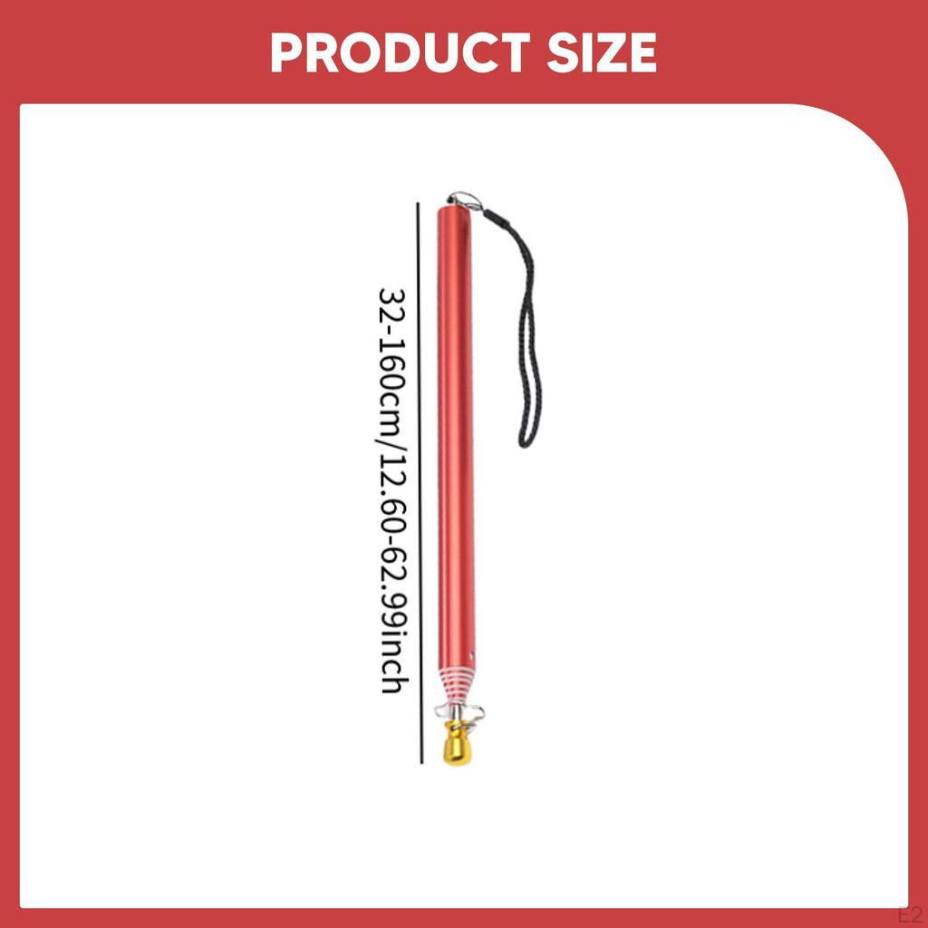 Handheld Telescopic Flagpole Hand Shank Aluminum Alloy Easy To Store Nonslip Presentation Pointer
