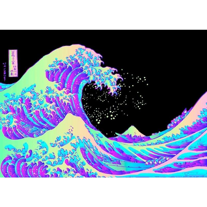 Colorful Kanagawa Giant Wave Retro Art Poster Japanese Ukiyoe Fuji Mountain Canvas Painting Wall Prints Picture Room Home Decor