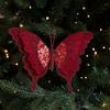 Velvet Butterfly Christmas Decor Flocking Glitter Butterfly Accessories  New Year Gifts