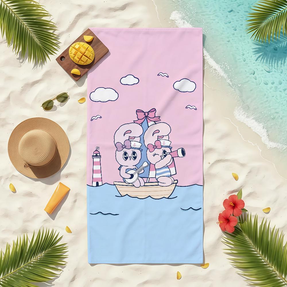 Cute E-Esther B-Bunny Towel Soft Pool Gift For Travel Gym Shower Camping Quick Dry Sports Beach Towels