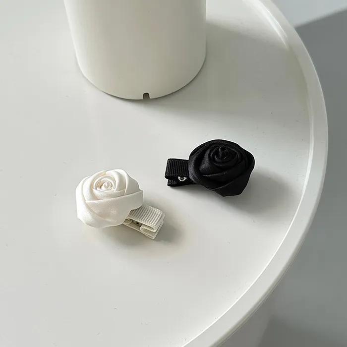 rose mini hair pin - black