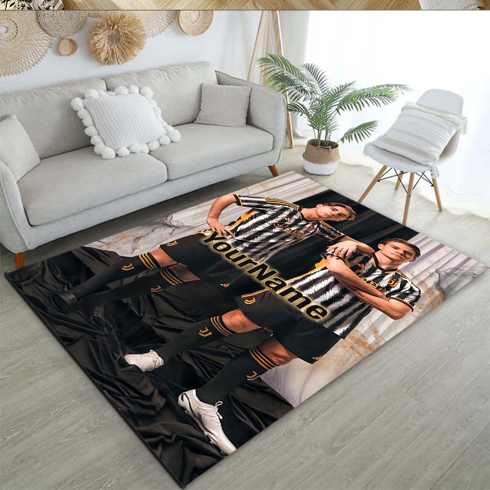 Juventus Customize Your Name Floor Mat Design for Living Rooms Hallway Entryway Bedrooms Anti-slip Rug Decorate Offices Best for Christmas