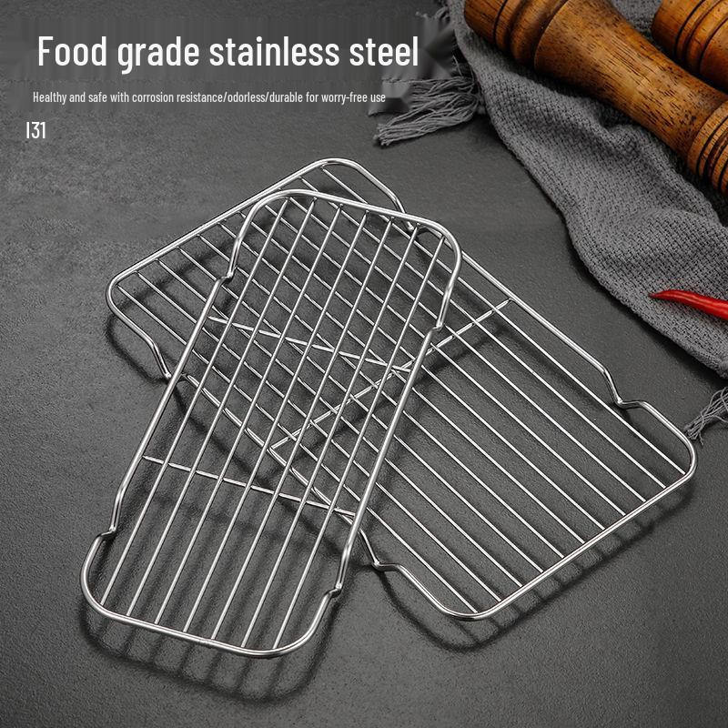 Rektangulært grillnett og tørkestativ i rustfritt stål med V-bendesign