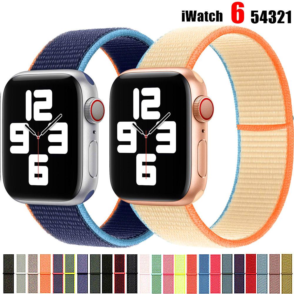 Buy Strap For Apple watch band 44mm 40mm iWatch 38mm 42mm watchband Nylon  belt Sport Loop bracelet Apple watch series 6 SE 5 4 3 at affordable prices  — free shipping, real reviews with photos — Joom