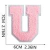 Roaring Sky A-Z Pink Chenille Embroidery Patch: 7cm Iron-on Sticker for Bags