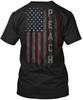 Peach Family American Flag T-Shirt Made In the USA Size S To 5XL