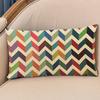 Nordic 30x50cm Geometry Style Cotton Linen Waist Cushion Cover Lattice Stripe Rectangular Sofa Decorative Throw Pillows Cover