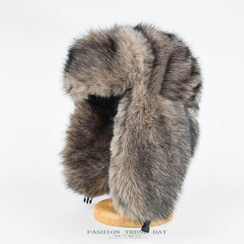 Faux Mink Fleece Winter Hat Men Women Warm Windproof Ear-Protecting Beanie With Long Plush Fur Large Head Size