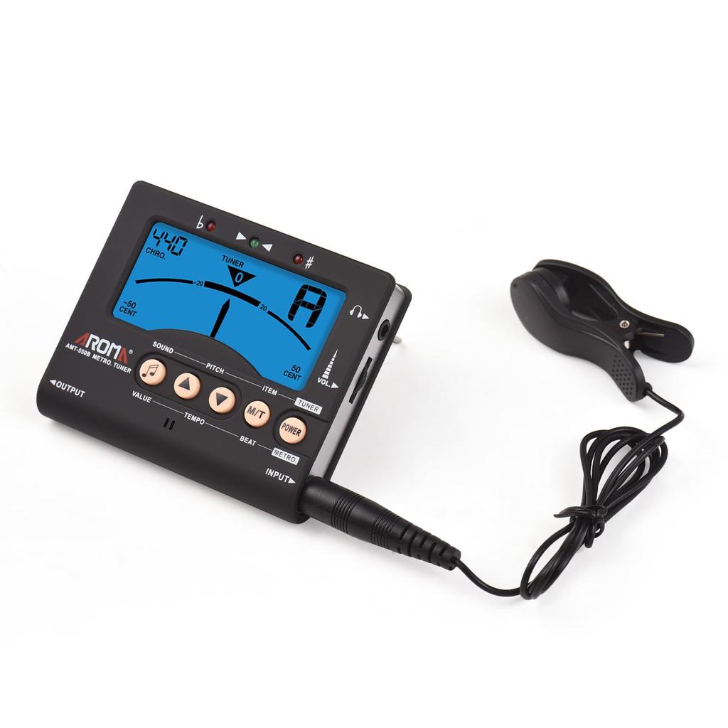 Btuty Guitar Tuner for Chromatic and Backlit LCD Display Portable Guitar Tuner with Pickup Professional Metronome AROMA G Guitar, Bass, Violin,