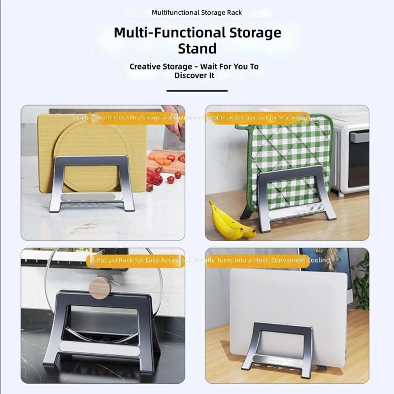 Universal Laptop Tablets Vertical Stand Holder With AntiSlip Silicone For Pad Desktop Organization And Better Cooling