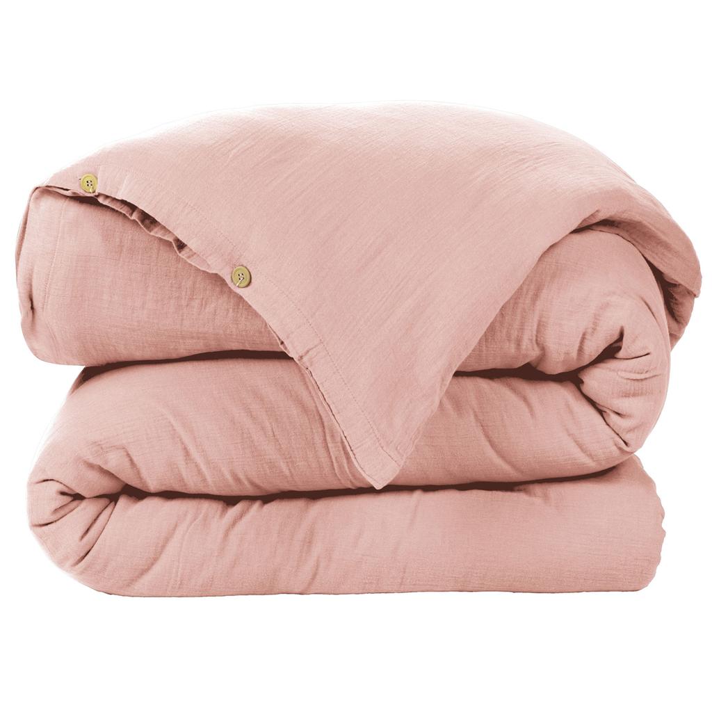 Duvet Cover 200x200 Cm In Pink Cotton Gauze
