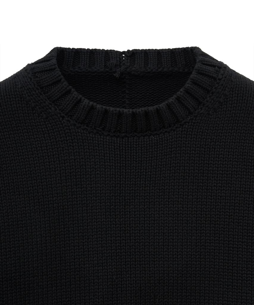 NOIRER Low Gauge Heavy Crop Knit (Black)