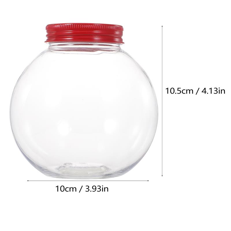 5pcs 500ml Christmas Candy Jar Ball Shaped Candy Cookie Snack Chocolate Packing Bottle Container New Year Decoration