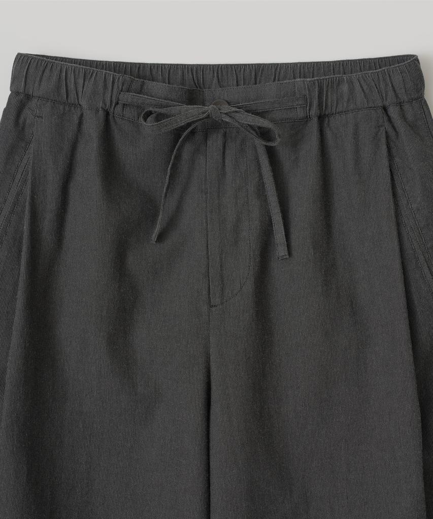 ANOTHER OFFICE Pique Chambray Easy Pants (Black-Stripe)